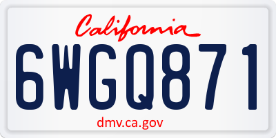 CA license plate 6WGQ871