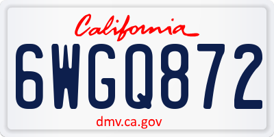 CA license plate 6WGQ872