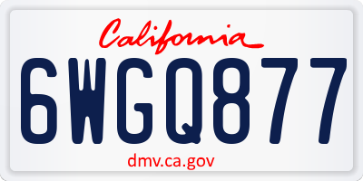 CA license plate 6WGQ877