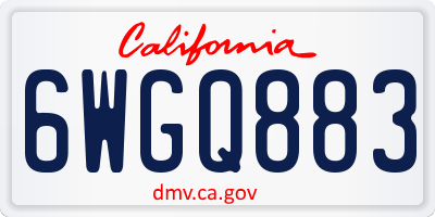 CA license plate 6WGQ883