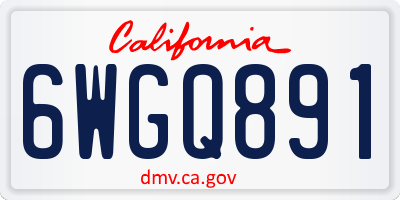 CA license plate 6WGQ891
