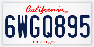 CA license plate 6WGQ895