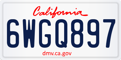 CA license plate 6WGQ897