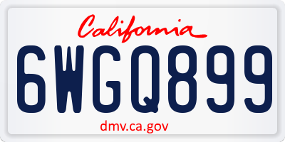 CA license plate 6WGQ899