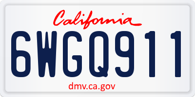 CA license plate 6WGQ911
