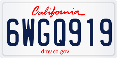 CA license plate 6WGQ919