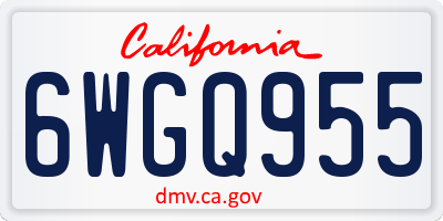 CA license plate 6WGQ955