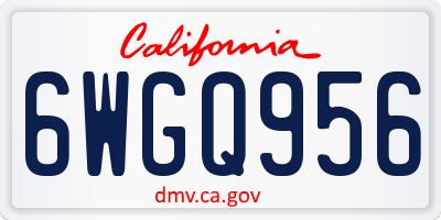 CA license plate 6WGQ956