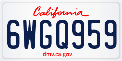 CA license plate 6WGQ959