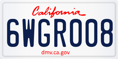 CA license plate 6WGR008