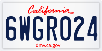 CA license plate 6WGR024