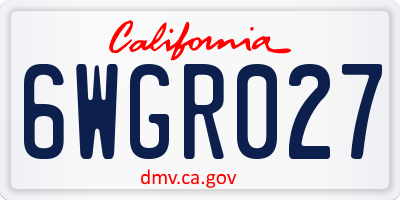 CA license plate 6WGR027
