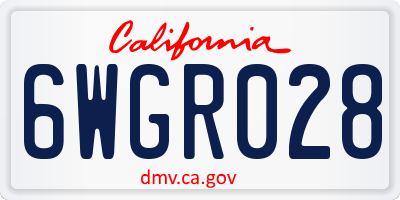 CA license plate 6WGR028