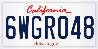 CA license plate 6WGR048