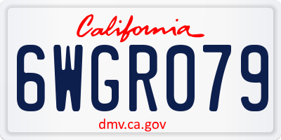 CA license plate 6WGR079