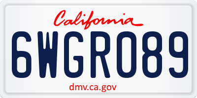 CA license plate 6WGR089