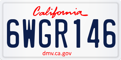 CA license plate 6WGR146