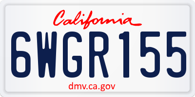 CA license plate 6WGR155
