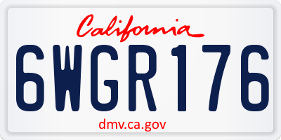 CA license plate 6WGR176