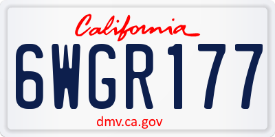 CA license plate 6WGR177