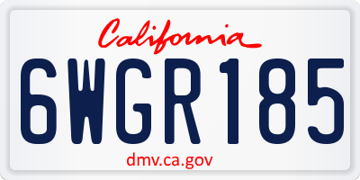CA license plate 6WGR185