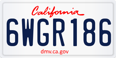 CA license plate 6WGR186