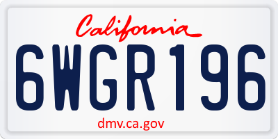CA license plate 6WGR196