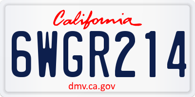 CA license plate 6WGR214