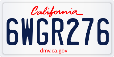 CA license plate 6WGR276