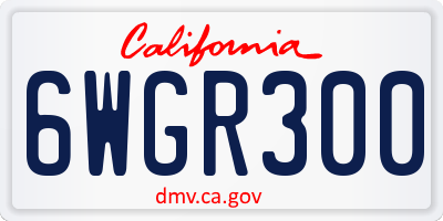 CA license plate 6WGR300