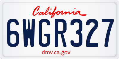 CA license plate 6WGR327