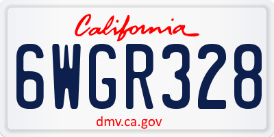 CA license plate 6WGR328