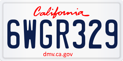 CA license plate 6WGR329