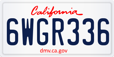 CA license plate 6WGR336