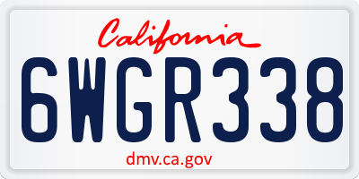 CA license plate 6WGR338