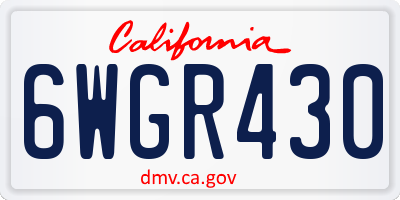 CA license plate 6WGR430