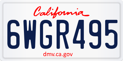 CA license plate 6WGR495