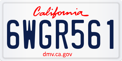 CA license plate 6WGR561