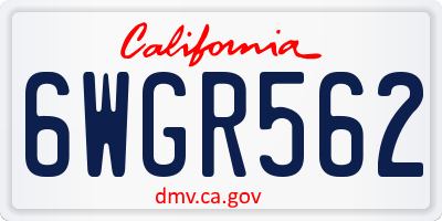 CA license plate 6WGR562