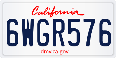 CA license plate 6WGR576