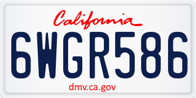 CA license plate 6WGR586