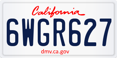CA license plate 6WGR627