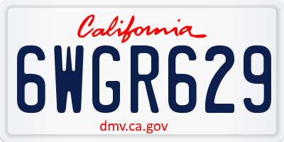 CA license plate 6WGR629