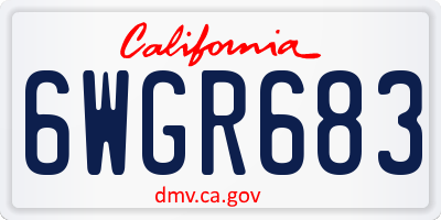 CA license plate 6WGR683