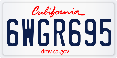 CA license plate 6WGR695