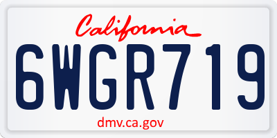 CA license plate 6WGR719