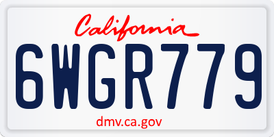CA license plate 6WGR779