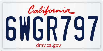 CA license plate 6WGR797