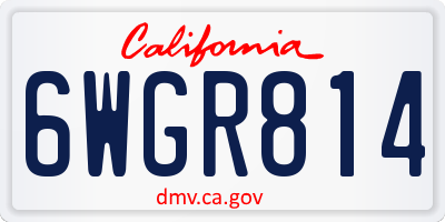 CA license plate 6WGR814
