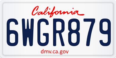 CA license plate 6WGR879